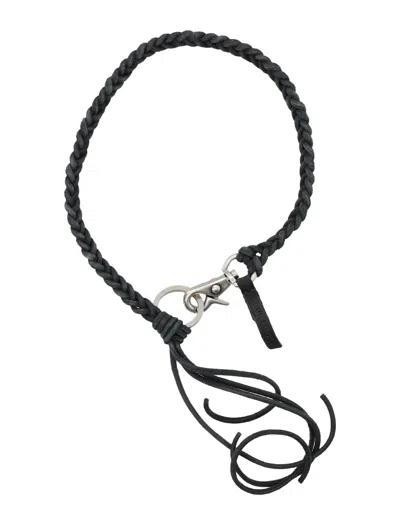 Our Legacy Braided Cord Necklace With Hook Clasp In Black