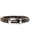 Our Legacy Adjustable Braided Belt 2 Cm In Black