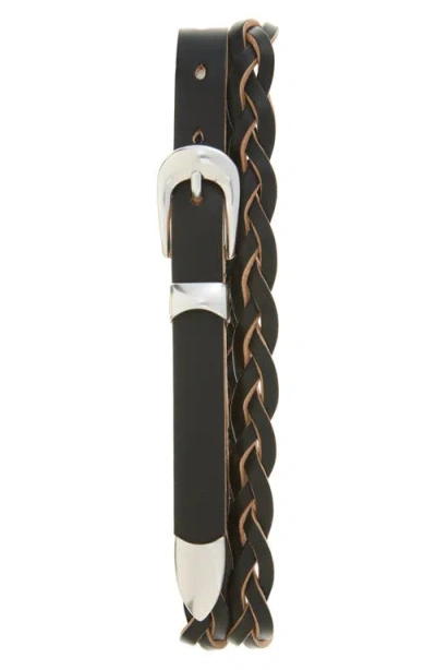 Our Legacy Braided Leather Belt In Black Leather