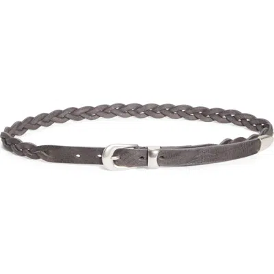 Our Legacy Braided Leather Belt In Gray