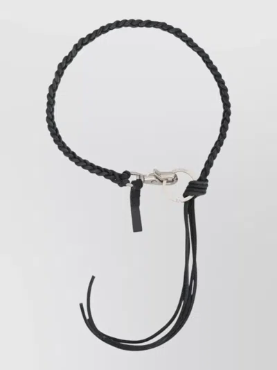 Our Legacy Braided Tassel Bracelet Dual Strand Design In Black