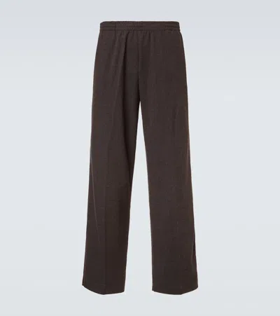 Our Legacy Breeze Cotton And Wool-blend Sweatpants In Brown