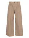 Our Legacy Bridge Chino Wide Leg Cotton Trousers In Neutral