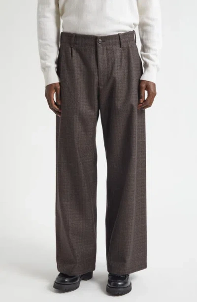 Our Legacy Bridge Plaid Vigin Wool Chinos In Brown