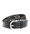Our Legacy Bridle Leather Star Fall Stud Belt In Black