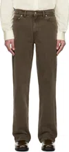 Our Legacy Straight-leg Faded Jeans In Choco Overdye