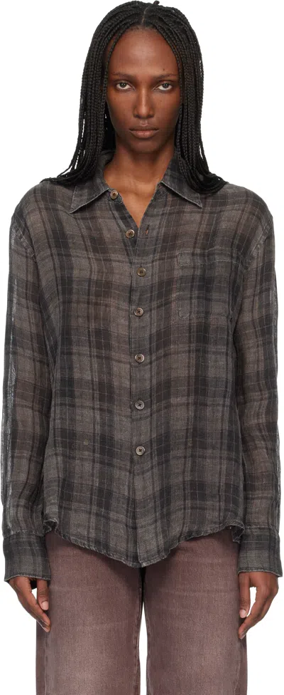 Our Legacy Brown Above Shirt In Gray
