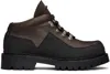 Our Legacy Rugged Black Leather Quest Shoe In Brown