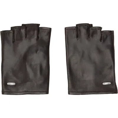Our Legacy Brown Biker Gloves In Cocoa Brown Nappa