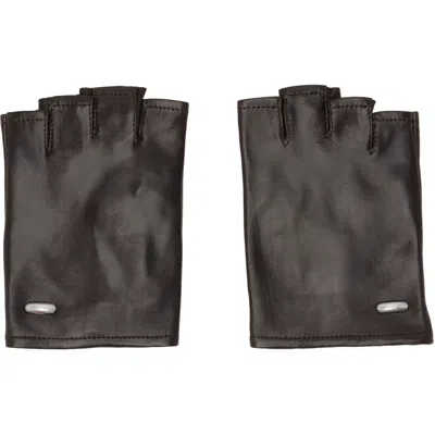 Our Legacy Brown Biker Gloves In Cocoa Brown Nappa