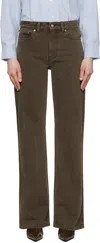 Shop Our Legacy Brown Boot Cut Jeans In Choco Overdye