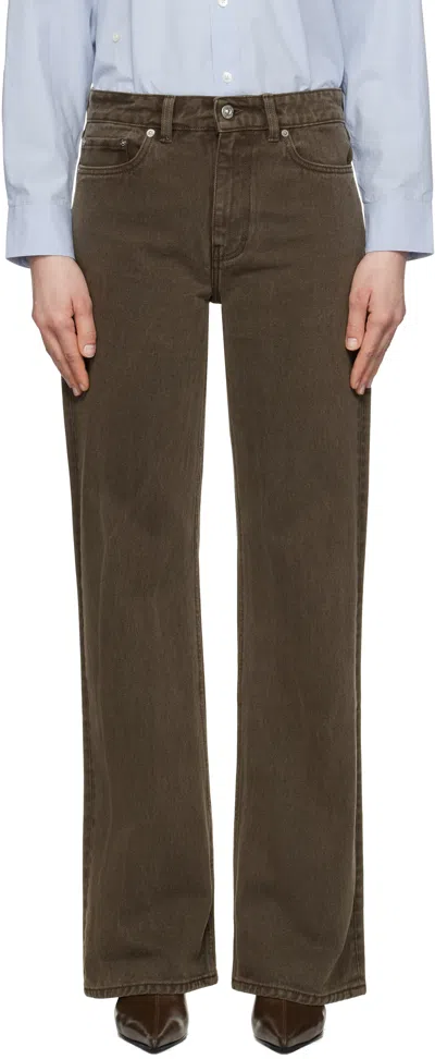 Our Legacy Brown Boot Cut Jeans In Choco Overdye