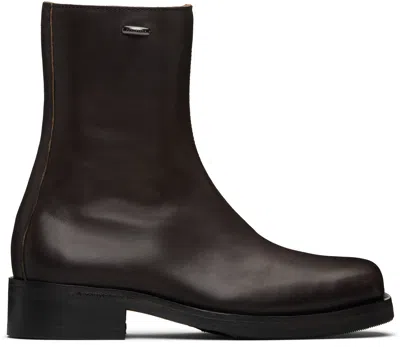 Our Legacy Brown Camion Boots In Black