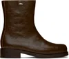 Our Legacy Camion Square-toe Leather Boots In Olive Leather
