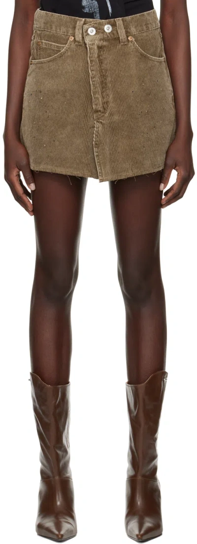 Our Legacy Brown Cover Miniskirt In Brown Enzyme