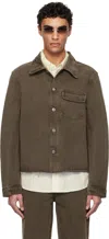 Our Legacy Brown Cut Rebirth Denim Jacket In Choco Overdye