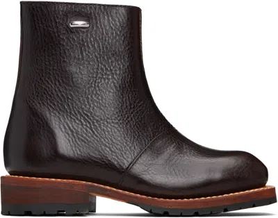 Our Legacy Brown Engine Boots In Black