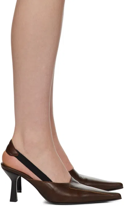 Our Legacy Brown Envelope Heels In Woodstock