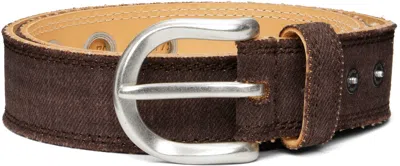 Our Legacy Brown Fringed Denim Belt