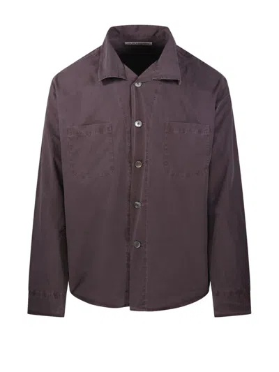 Our Legacy Brown Funnel Shirt With Classic Collar And Button-down Front In Purple