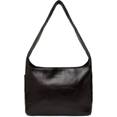 Our Legacy Brown Grande Brick Messenger Bag In Deep Americano Leath