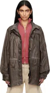 Our Legacy Brown Horizon Jacket In Brown Wash Out Nylon