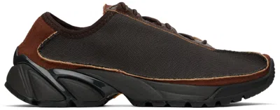 Our Legacy Brown Klove Sneakers In Autumn Blossom Leath