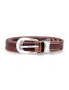 Our Legacy Brown Leather Belt With Metal Buckle In Brown