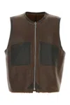 Our Legacy Brown Patch Pocket Reversible Shearling Vest In Brown