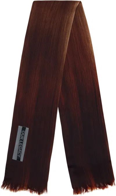 Our Legacy Long Hair Tassel Scarf In Orange