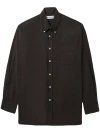 OUR LEGACY BROWN LONG-SLEEVE COTTON SHIRT