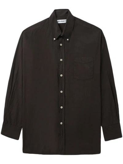 Our Legacy Long-sleeve Cotton Shirt In Brown