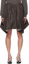 Our Legacy Brown Mainsail Miniskirt In Brown Wash Out Nylon
