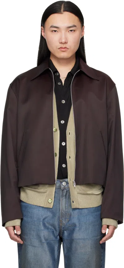 Our Legacy Brown Mini Jacket In Burgundy