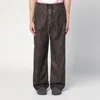 Our Legacy Way Straight-leg Shell Drawstring Cargo Trousers In Brown