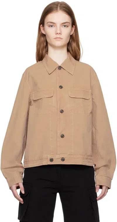 Our Legacy Brown Piece-dyed Jacket In Dark Sand Poplin