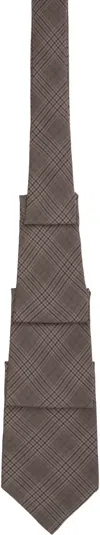 Our Legacy Pleated Glen Plaid Tie In Brown
