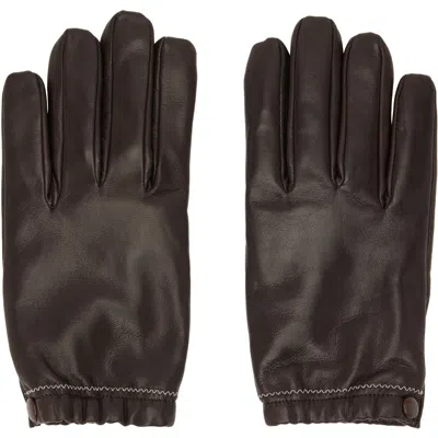 Our Legacy Brown Rider Gloves In Cocoa Brown Nappa