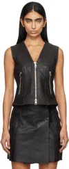 Our Legacy Brown Ripley Leather Vest In Worn Brown Lambskin