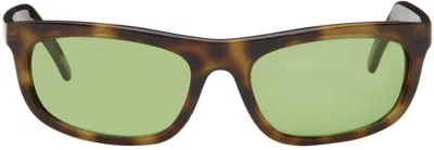 Our Legacy Brown Shelter Sunglasses In Venice Beach Turtle