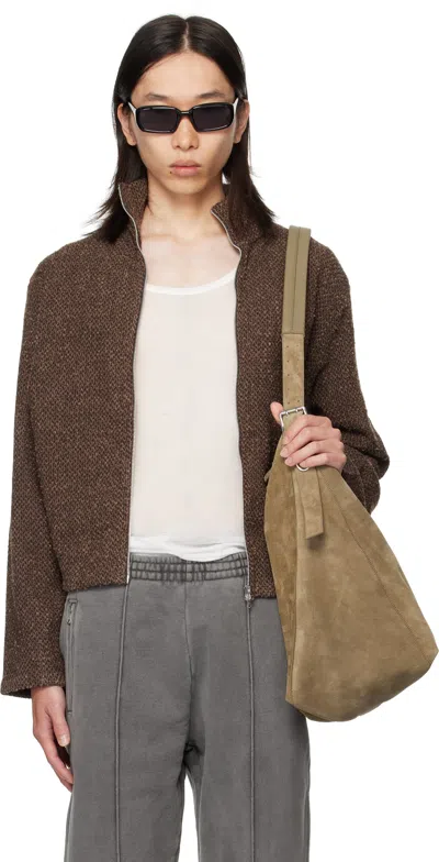 OUR LEGACY BROWN SHRUNKEN FULLZIP SWEATSHIRT