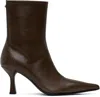 Our Legacy Brown Slim Boots In Castagno Satin