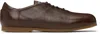 Our Legacy Brown Sneak In Sneakers In Castagno Satin Bovin