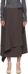 Our Legacy Spinnaker Midi Skirt In Chocolate Plum
