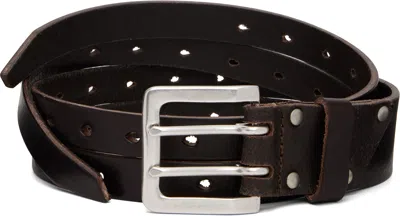 Our Legacy Brown Split Belt In Burgundy