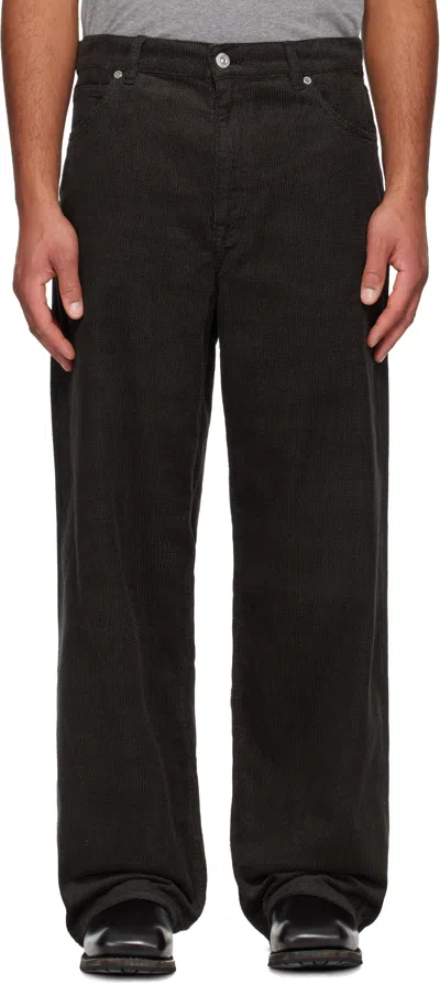Our Legacy Brown Vast Cut Trousers In Black
