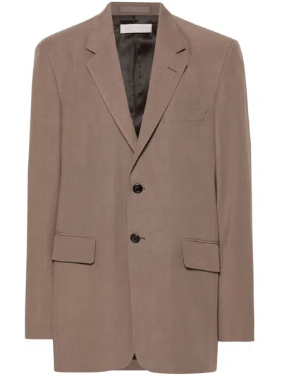 OUR LEGACY VIENNA SINGLE-BREASTED BLAZER - MEN'S - CATTLE HORN/ACETATE/VISCOSE/TENCEL™ LYOCELL (LENZING)VIRGIN 