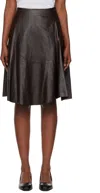 Our Legacy Brown Waltz Leather Midi Skirt In Brown