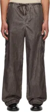 Our Legacy Way Straight-leg Shell Drawstring Cargo Trousers In Brown Wash Out Nylon