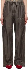Our Legacy Brown Way Trousers In Brown Wash Out Nylon